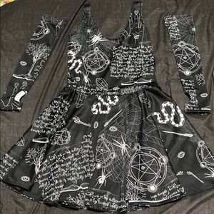 Mystical Black and white satin dress